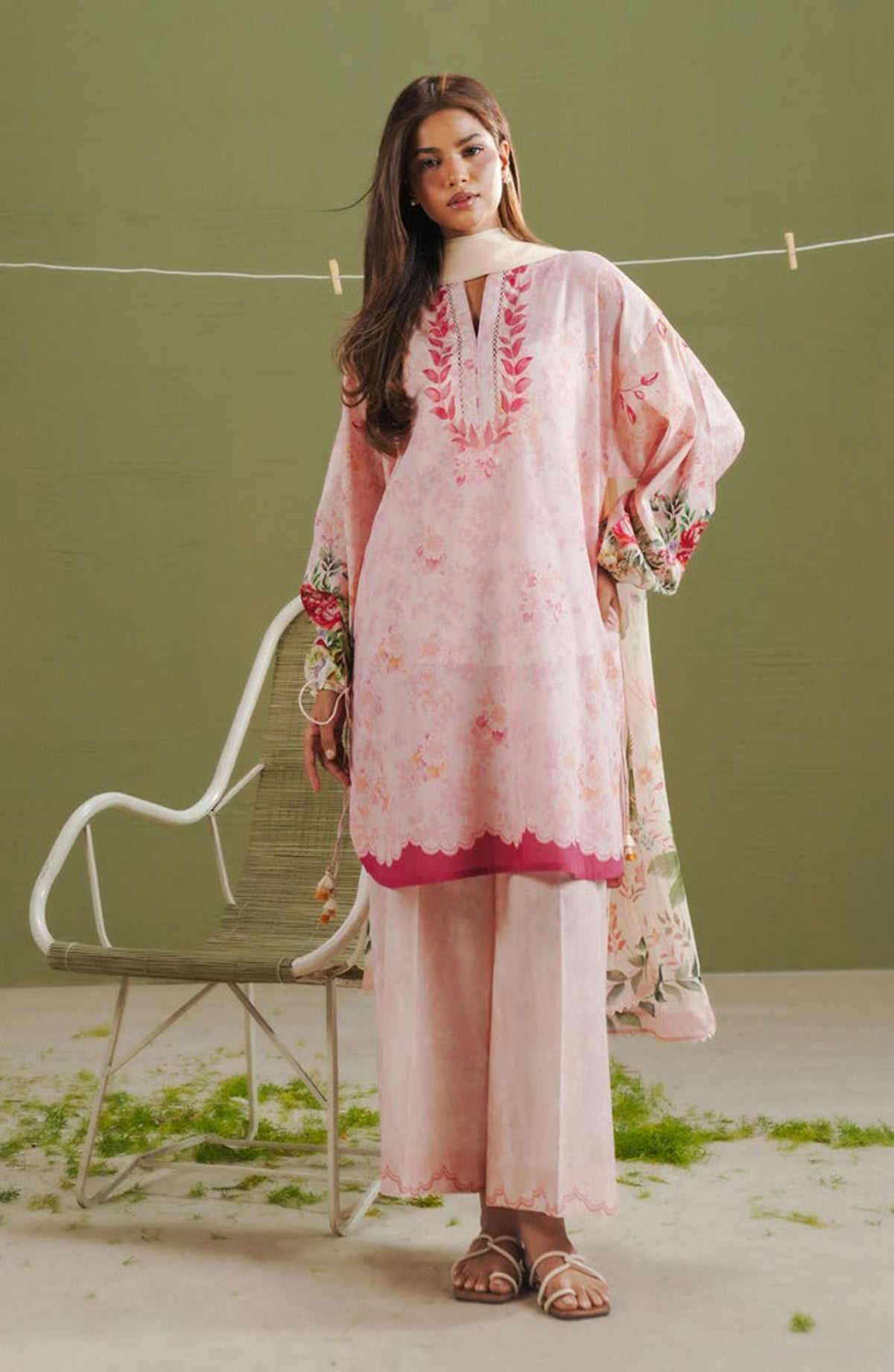 Coco by Zara Shahjahan Printed Lawn Unstitched 3 Piece Suit - D-8B - ZS26PR - Pink - Summer Collection