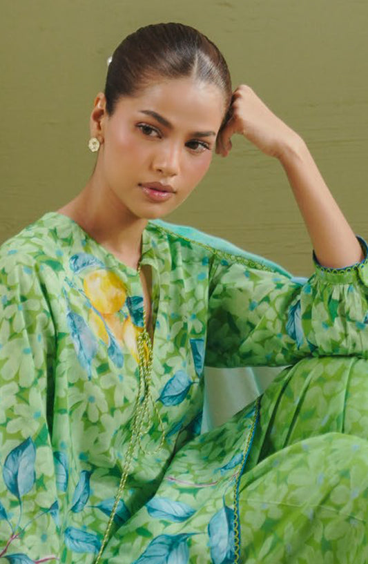 Coco by Zara Shahjahan Printed Lawn Unstitched 3 Piece Suit - D-7B - ZS26PR - Green - Summer Collection