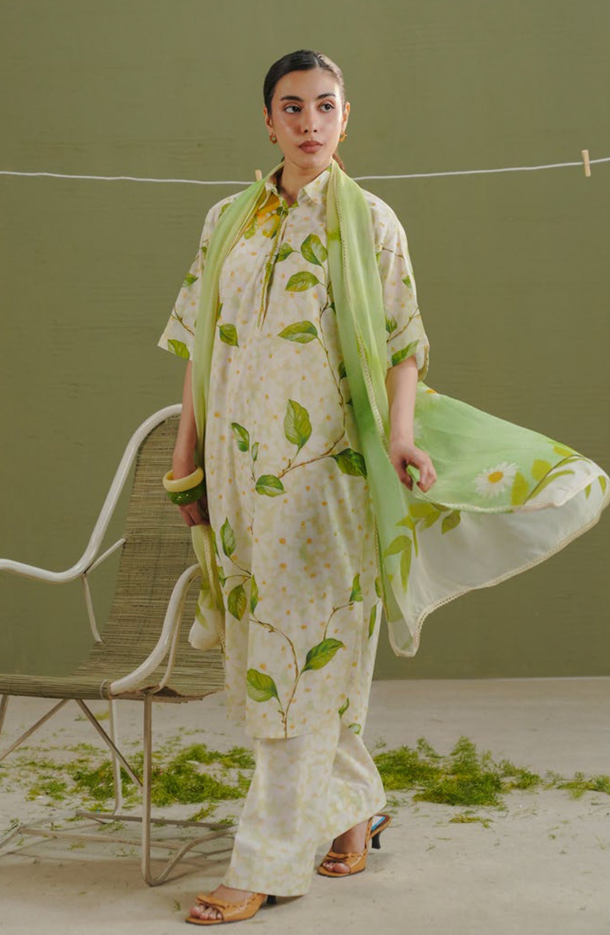 Coco by Zara Shahjahan Printed Lawn Unstitched 3 Piece Suit - D-7A - ZS26PR - Green - Summer Collection
