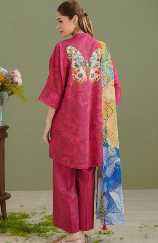 Coco by Zara Shahjahan Printed Lawn Unstitched 3 Piece Suit - D-5A - ZS26PR - Pink - Summer Collection