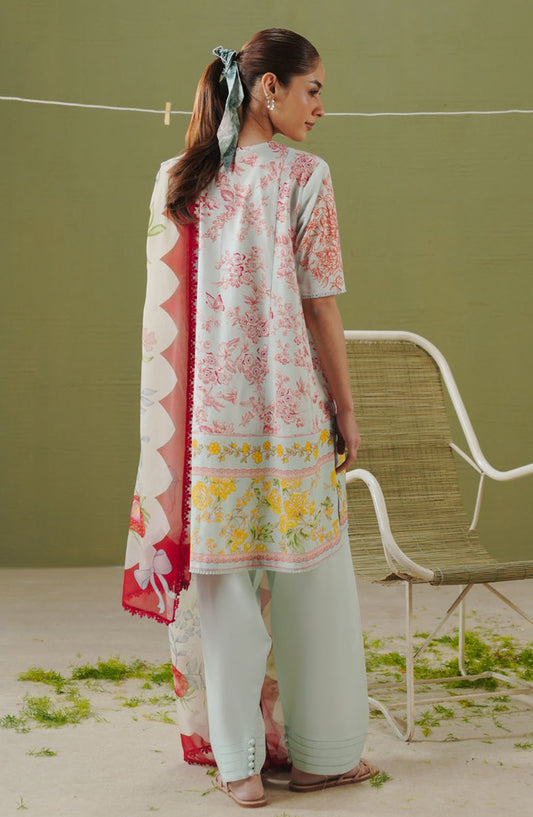 Coco by Zara Shahjahan Printed Lawn Unstitched 3 Piece Suit - D-4B - ZS26PR - Green - Summer Collection