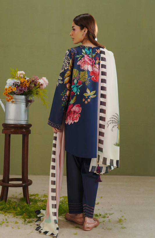 Coco by Zara Shahjahan Printed Lawn Unstitched 3 Piece Suit - D-3B - ZS26PR - Blue - Summer Collection