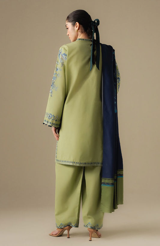 Coco by Zara Shahjahan Embroidered Khaddar Unstitched 3 Piece Suit - Snowdrop-10B - ZS25CUW - Green - Winter Collection