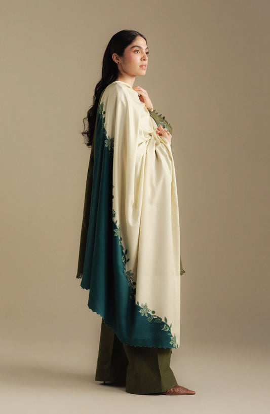 Coco by Zara Shahjahan Embroidered Khaddar Unstitched 3 Piece Suit - Mist-2A - ZS25CUW - Green - Winter Collection