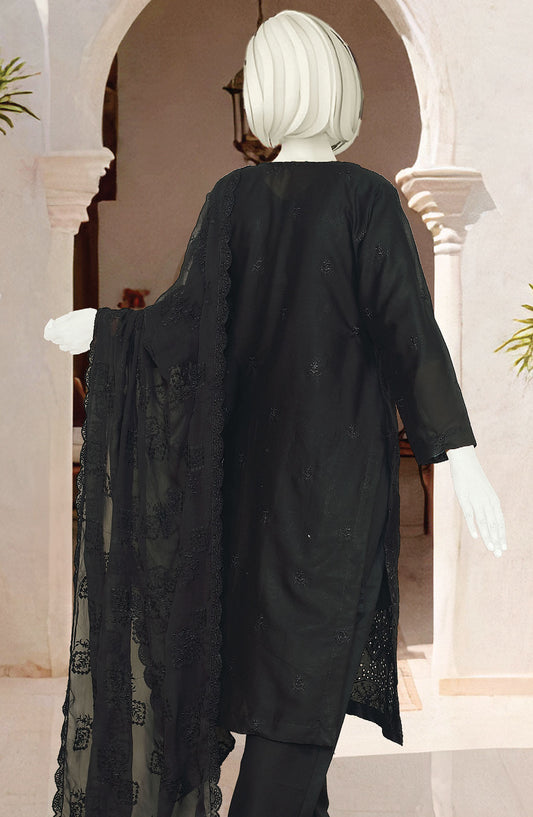 Black Rose by Al Karim Embroidered Lawn Unstitched 3 Piece Suit - D-1660-25 - ALK25ABCBR - Black - Summer Collection