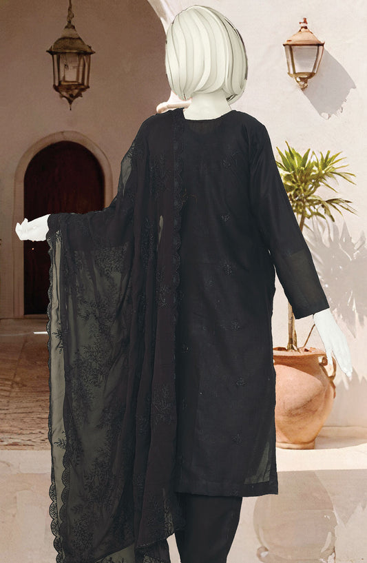Black Rose by Al Karim Embroidered Lawn Unstitched 3 Piece Suit - D-1661-25 - ALK25ABCBR - Black - Summer Collection