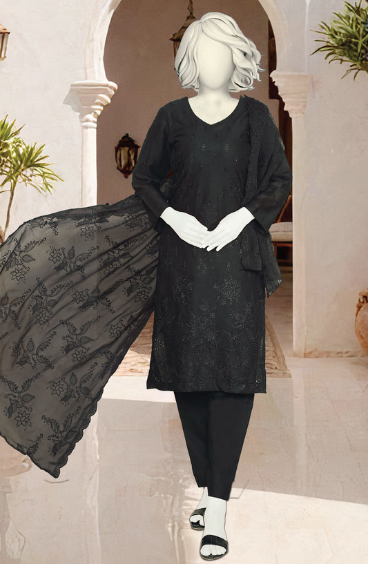 Black Rose by Al Karim Embroidered Lawn Unstitched 3 Piece Suit - D-1665-25 - ALK25ABCBR - Black - Summer Collection