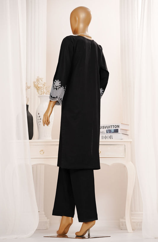 Monochrome by Amna Khadija Embroidered Cotton Stitched 2 Piece Suit - AM25MNC - D-273 - Black - Summer Collection