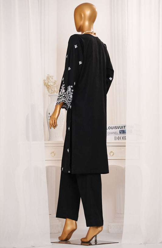 Monochrome by Amna Khadija Embroidered Cotton Stitched 2 Piece Suit - AM25MNC - D-276 - Black - Summer Collection