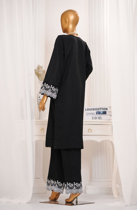 Monochrome by Amna Khadija Embroidered Cotton Stitched 2 Piece Suit - AM25MNC - D-277 - Black - Summer Collection