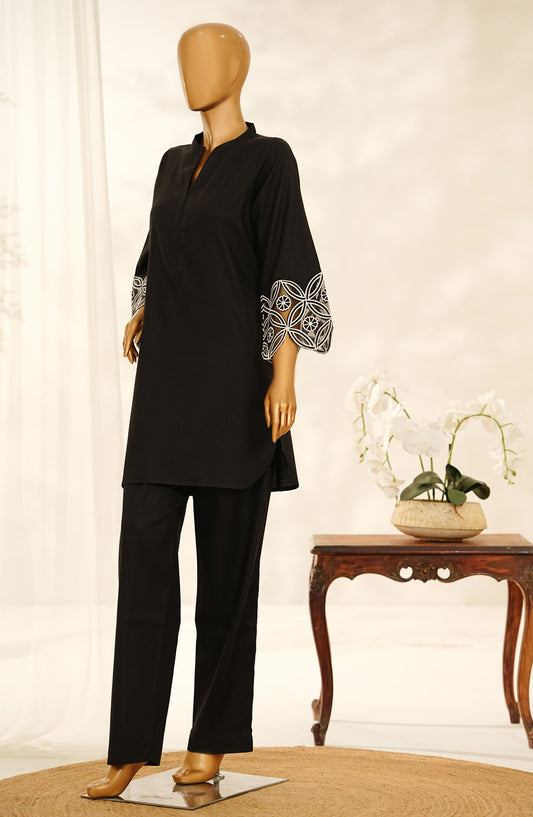 Amna Khadija Daily Delights Embroidered Cotton Stitched 2 Piece Suit - D-279 - AM25CTN - Black - Summer Collection