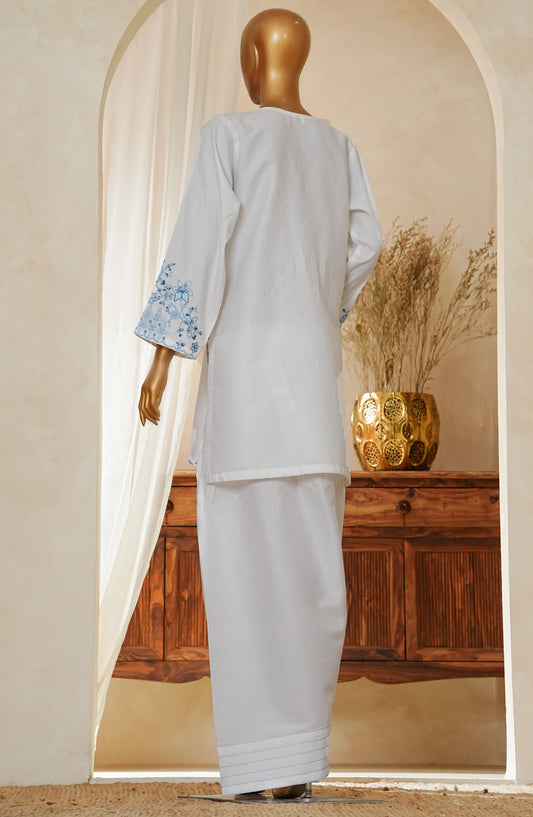 Zynara by Amna Khadija Embroidered Cotton Stitched 2 Piece Suit - D-294 White - AM25Zynara - Summer Collection