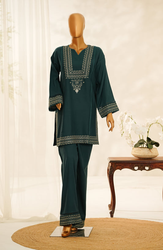 Amna Khadija Daily Delights Embroidered Cotton Stitched 2 Piece Suit - D-312 - AM25CTN - Green - Summer Collection