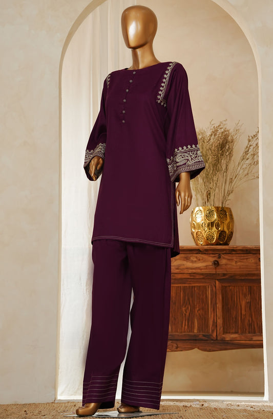 Zynara by Amna Khadija Embroidered Cotton Stitched 2 Piece Suit - D-314 Magenta - AM25Zynara - Summer Collection