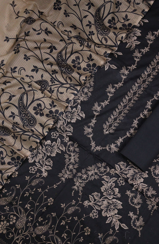 Ishmal by Amna Khadija Embroidered Lawn Unstitched 3 Piece Suit - D-06 - AM25ISHEL - Black - Summer Collection