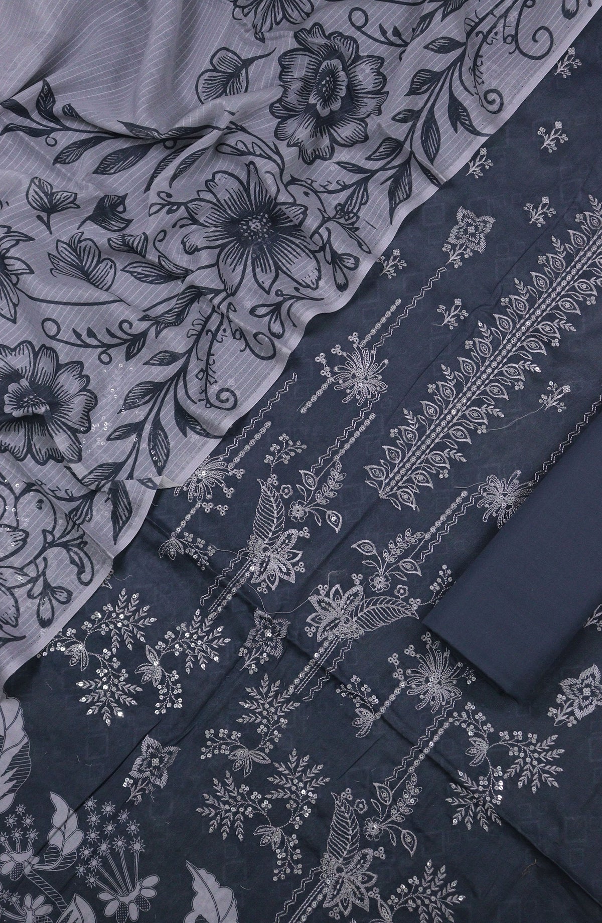 Ishmal by Amna Khadija Embroidered Lawn Unstitched 3 Piece Suit - D-08 - AM25ISHEL - Blue - Summer Collection