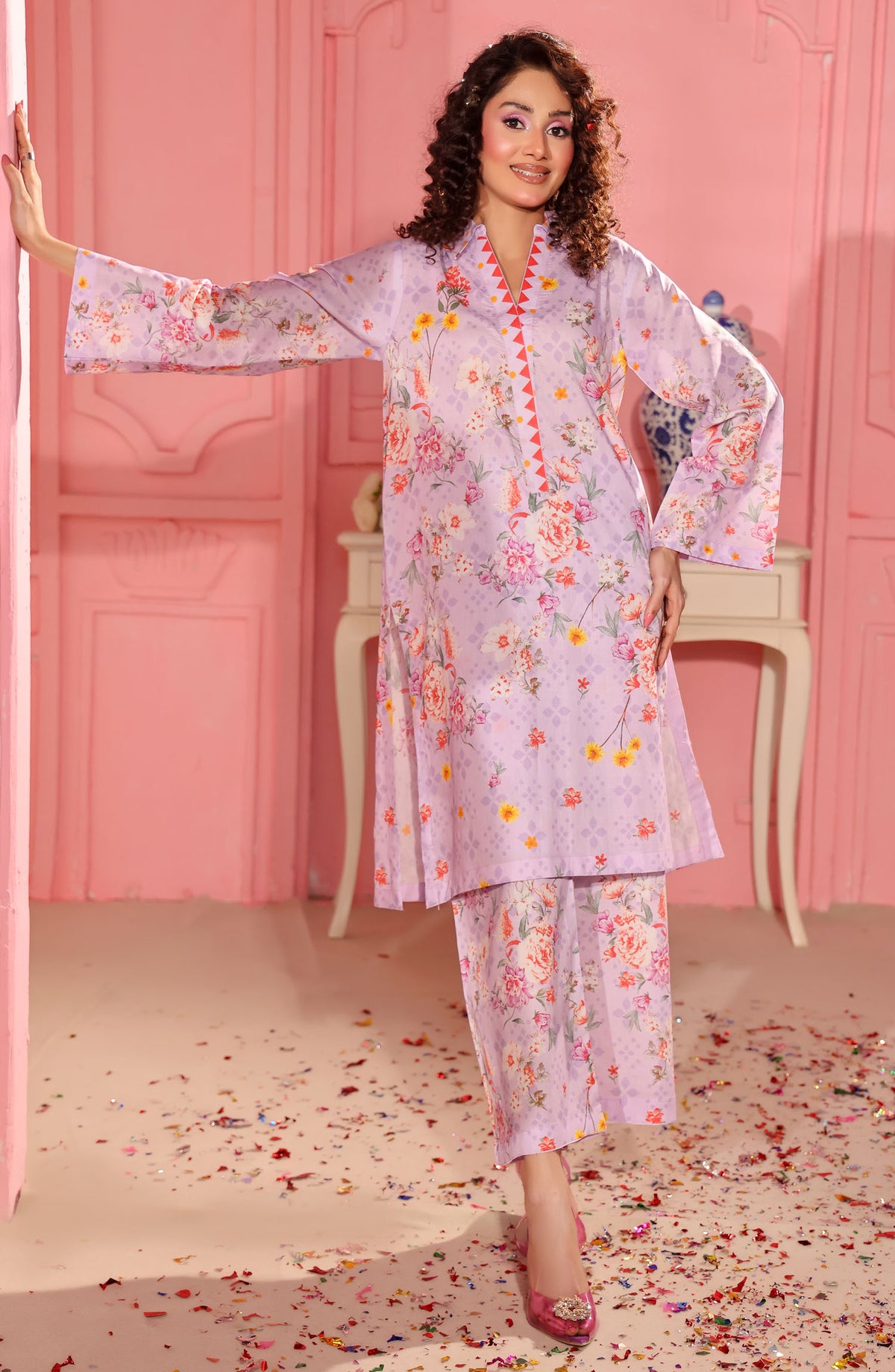 Dr Prints by Dr Haris Digital Printed Lawn Unstitched 2 Piece Suit - DHR25PR - D-09 - Purple - Summer Collection