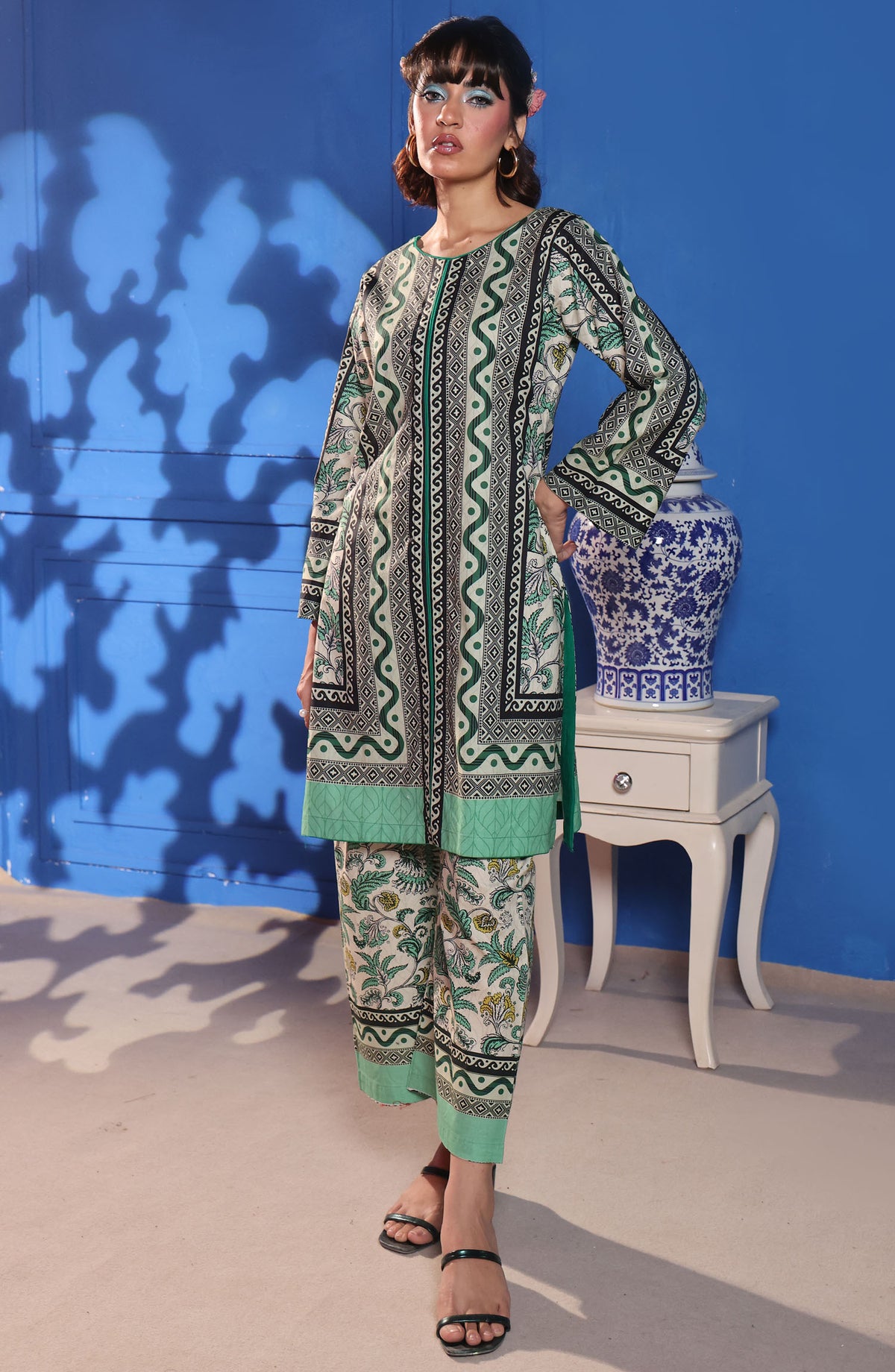 Dr Prints by Dr Haris Digital Printed Lawn Unstitched 2 Piece Suit - DHR25PR - D-04 - Green - Summer Collection