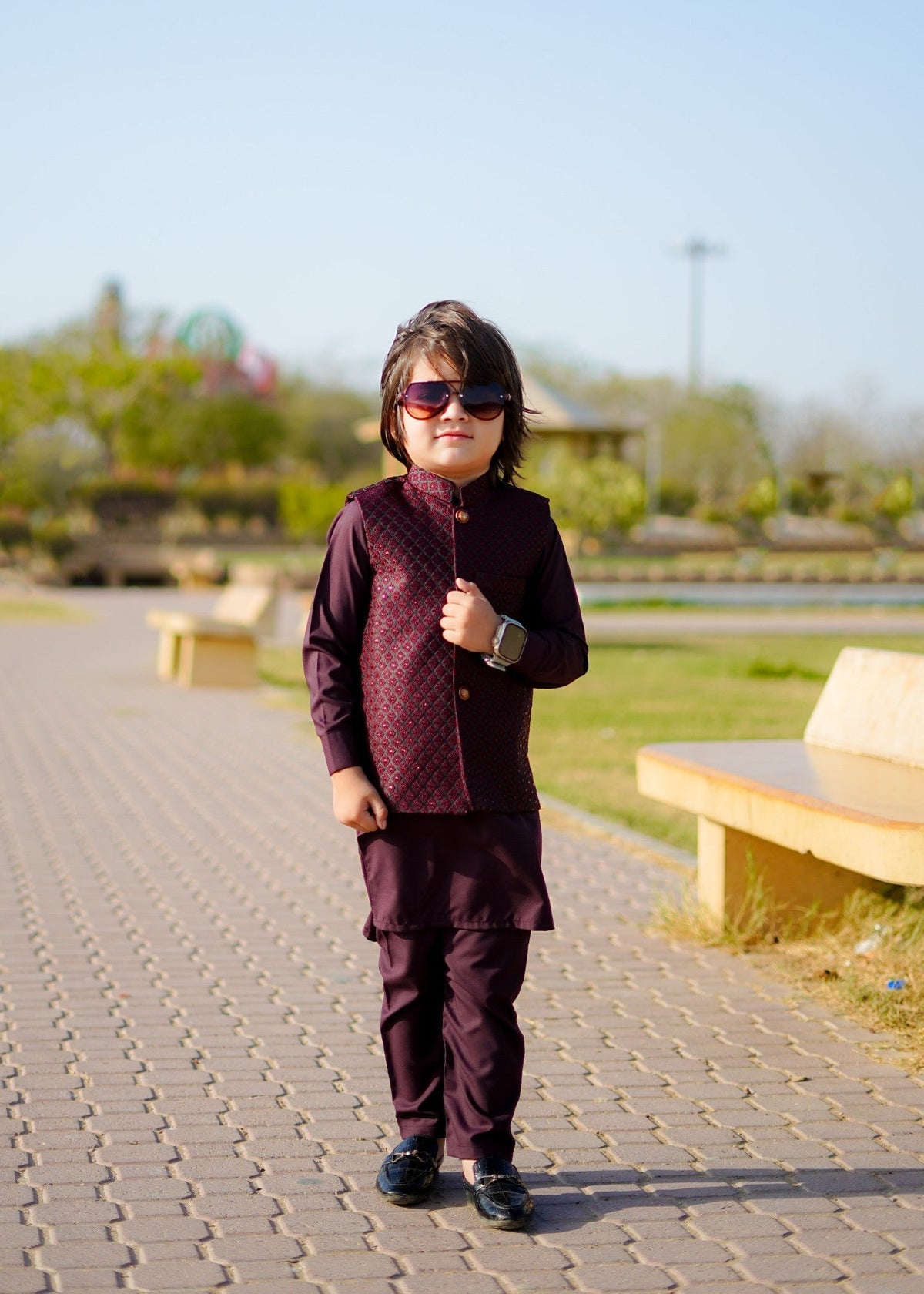 Maroon Waistcoat Suit EW 53