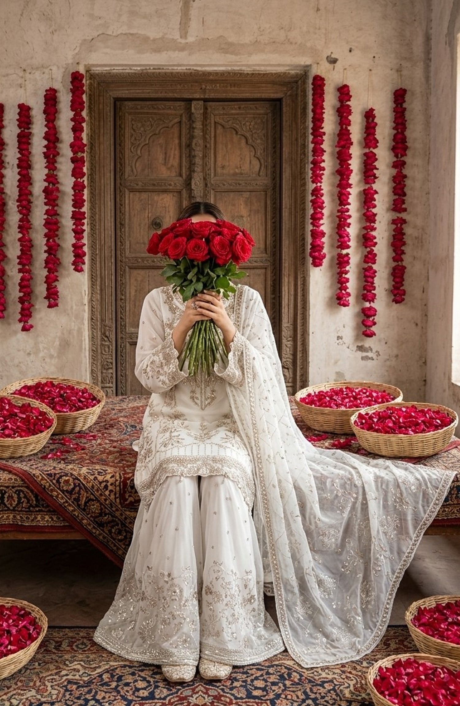 Darbaar-e-Ishq by Amna Khadija Embroidered Chiffon Stitched 3 Piece Suit - AKDI-07 - AM26BRT - White - Festive Collection