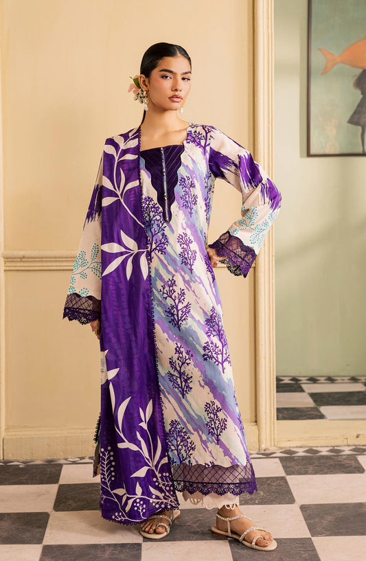Daria Everyday Printed Lawn Unstitched 3 Piece Suit - DA-74 - DR26EV - Purple - Summer Collection