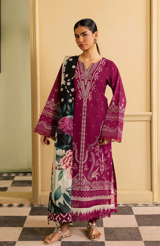 Daria Everyday Printed Lawn Unstitched 3 Piece Suit - DA-73 - DR26EV - Pink - Summer Collection