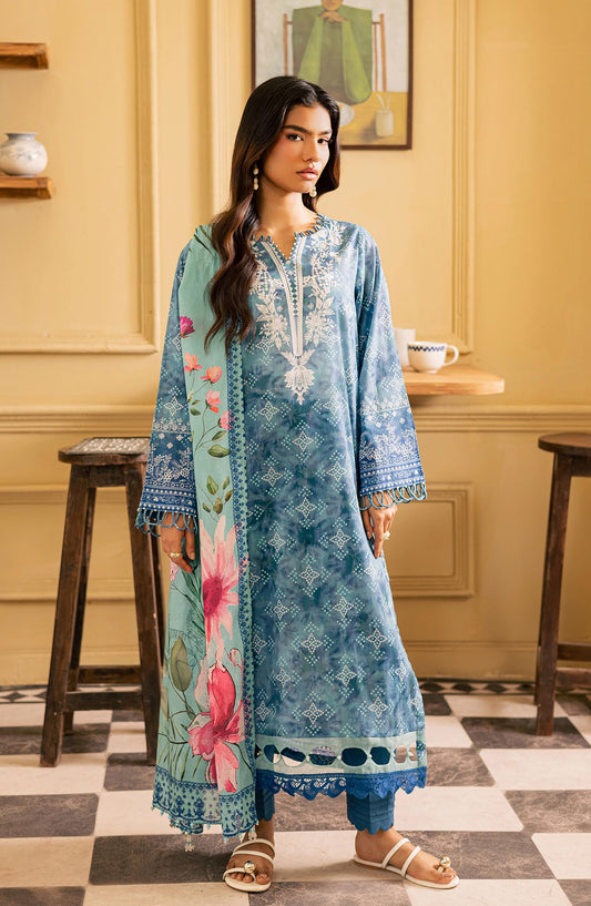Daria Everyday Printed Lawn Unstitched 3 Piece Suit - DA-72 - DR26EV - Blue - Summer Collection