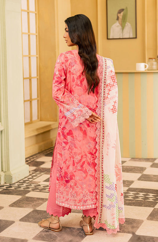Daria Everyday Printed Lawn Unstitched 3 Piece Suit - DA-71 - DR26EV - Pink - Summer Collection