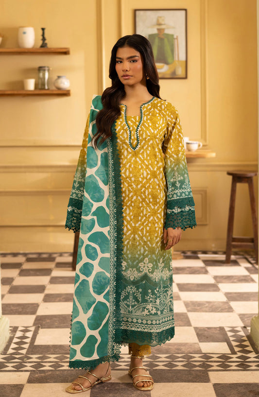 Daria Everyday Printed Lawn Unstitched 3 Piece Suit - DA-70 - DR26EV - Yellow - Summer Collection