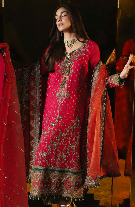 Dastan E Jashan by Charizma Premium Embroidered Chiffon Unstitched 3 Piece Suit - DJW5-13 - CHZ2JSH - Pink - Formals Collection