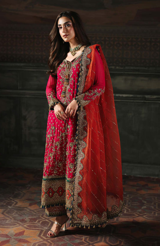 Dastan E Jashan by Charizma Premium Embroidered Chiffon Unstitched 3 Piece Suit - DJW5-13 - CHZ2JSH - Pink - Formals Collection