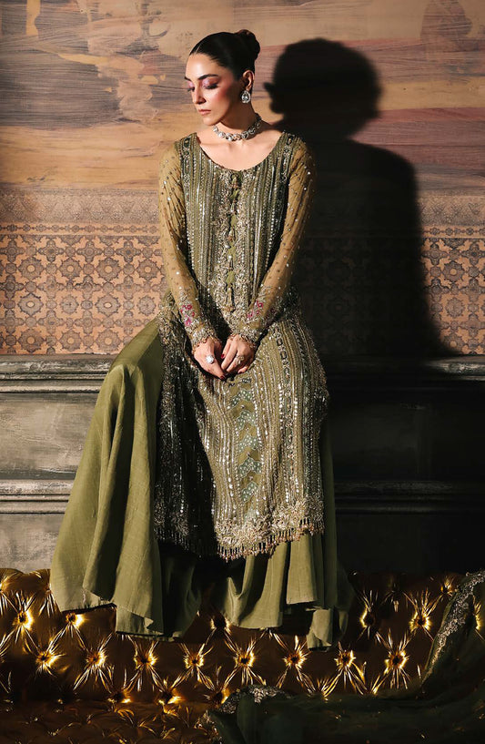 Dastan E Jashan by Charizma Premium Embroidered Chiffon Unstitched 3 Piece Suit - DJW5-10 - CHZ2JSH - Green - Formals Collection