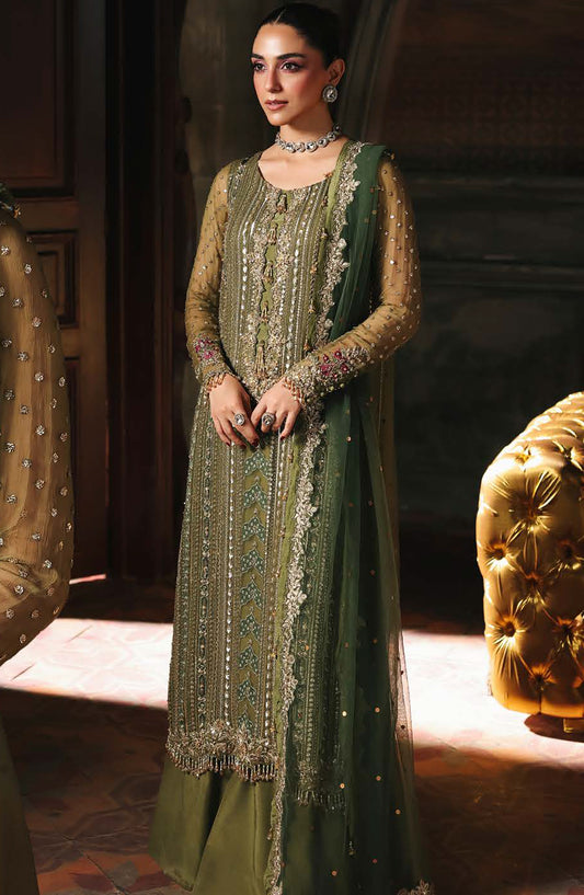 Dastan E Jashan by Charizma Premium Embroidered Chiffon Unstitched 3 Piece Suit - DJW5-10 - CHZ2JSH - Green - Formals Collection