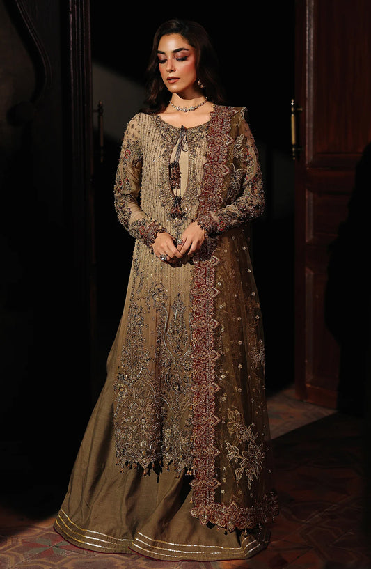 Dastan E Jashan by Charizma Premium Embroidered Chiffon Unstitched 3 Piece Suit - DJW5-02 - CHZ25DSJ - Brown - Formals Collection