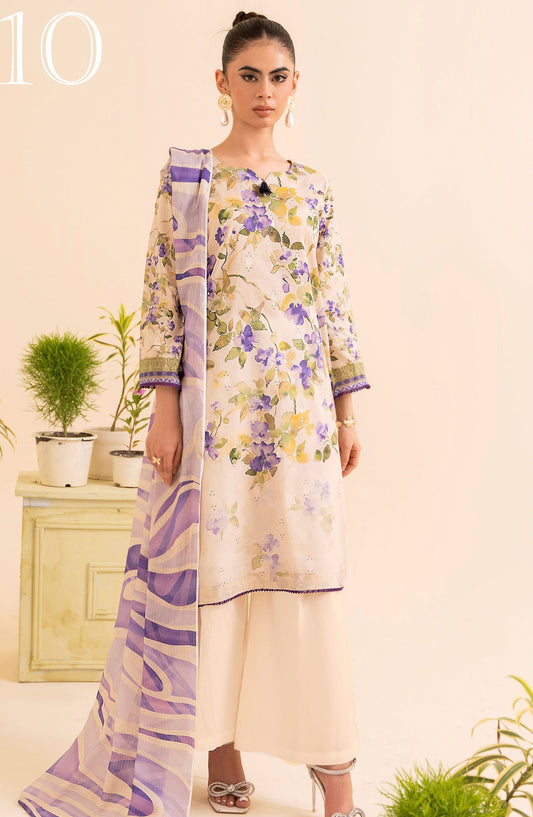 Day Dream by Mahay Digital Printed Chikankari Unstitched 3 Piece Suit - Design-10 - AK25MDD - Purple - Summer Collection