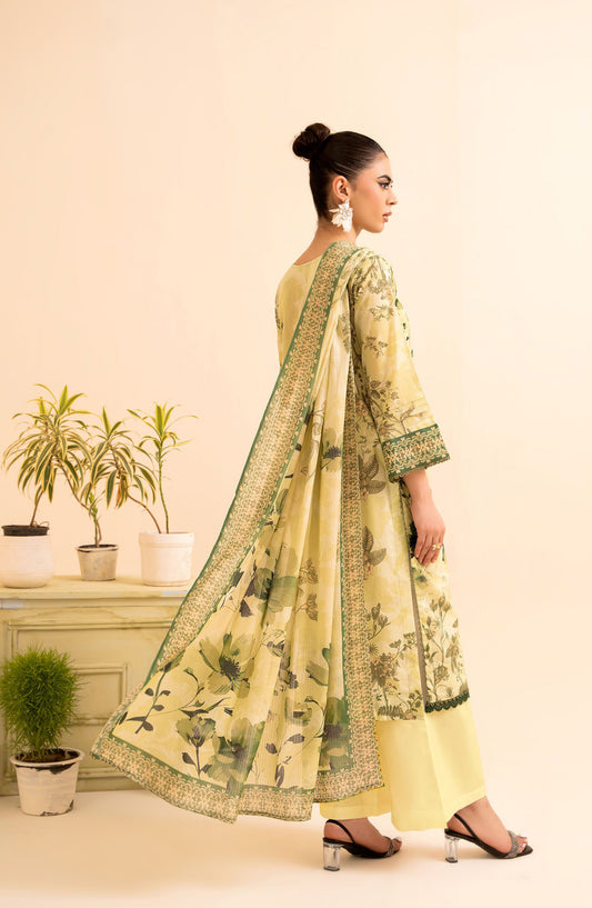 Day Dream by Mahay Digital Printed Chikankari Unstitched 3 Piece Suit - Design-09 - AK25MDD - Green - Summer Collection