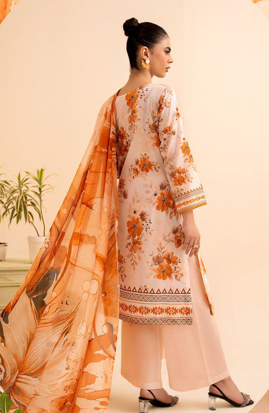 Day Dream by Mahay Digital Printed Chikankari Unstitched 3 Piece Suit - Design-05 - AK25MDD - Orange - Summer Collection