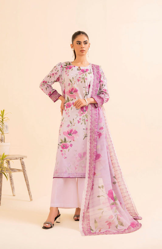 Day Dream by Mahay Digital Printed Chikankari Unstitched 3 Piece Suit - Design-04 - AK25MDD - Pink - Summer Collection