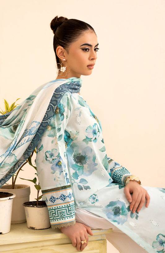 Day Dream by Mahay Digital Printed Chikankari Unstitched 3 Piece Suit - Design-01 - AK25MDD - Blue - Summer Collection