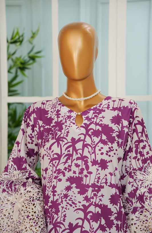 Printkari by Amna Khajida Printed Swiss Lawn Pret 2 Piece Suit - AM25ESF - D-01 - Purple - Summer Collection