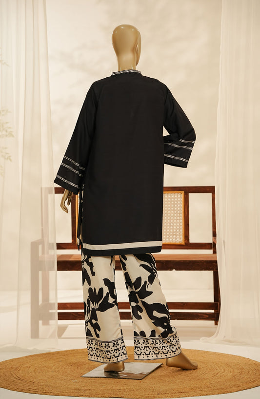 Amna Khadija Digital Printed Lawn Stitched 2 Piece Suit - Design-02 - AM25ESF - Black - Summer Collection