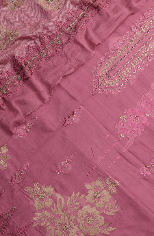 Amna Khadija Elegance Exclusive Embroidered Bana Dora Lawn Unstitched 3 Piece Suit - Design-03 - AM25EXB - Pink - Summer Collection