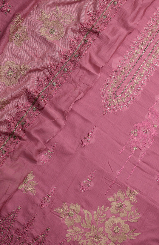 Amna Khadija Elegance Exclusive Embroidered Bana Dora Lawn Unstitched 3 Piece Suit - Design-03 - AM25EXB - Pink - Summer Collection