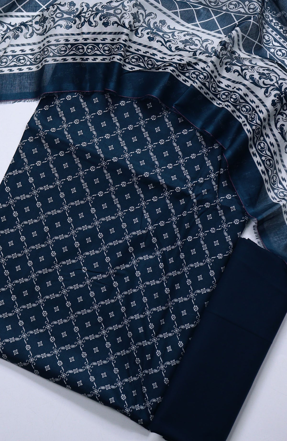 Bin Saeed Printed Lawn Unstitched 3 Piece Suit - Design-03 - BS25ULN - Blue - Summer Collection