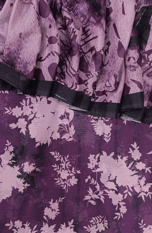 Amna Khadija Full Suit Dupatta Printed Bana Dora Lawn Unstitched 3 Piece Suit - Design-03 - AM25KFLS - Purple - Summer Collection