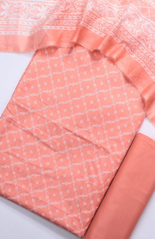 Bin Saeed Printed Lawn Unstitched 3 Piece Suit - Design-04 - BS25ULN - Orange - Summer Collection