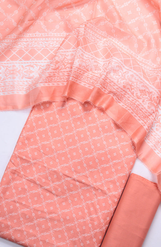 Bin Saeed Printed Lawn Unstitched 3 Piece Suit - Design-04 - BS25ULN - Orange - Summer Collection