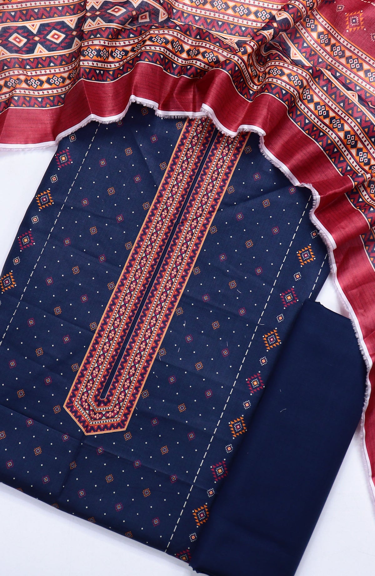 Bin Saeed Printed Lawn Unstitched 3 Piece Suit - Design-05 - BS25ULN - Blue - Summer Collection