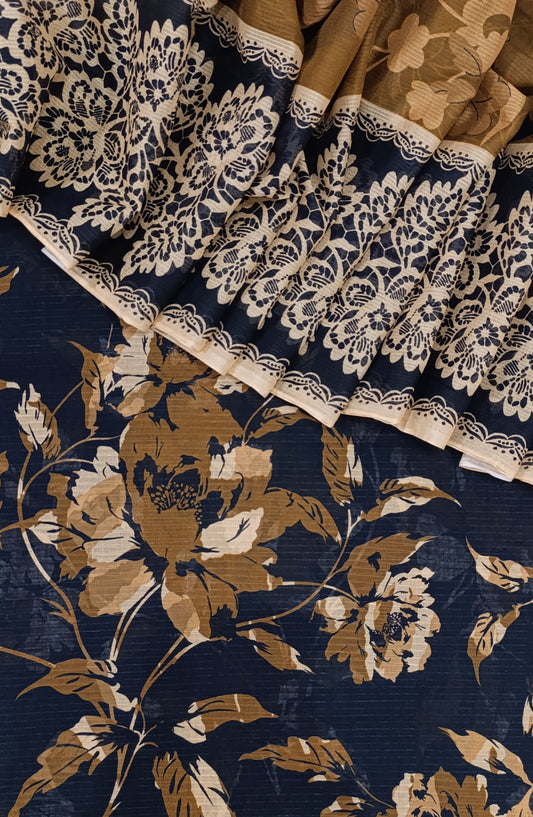 Amna Khadija Full Suit Dupatta Printed Bana Dora Lawn Unstitched 3 Piece Suit - Design-05 - AM25KFLS - Blue - Summer Collection