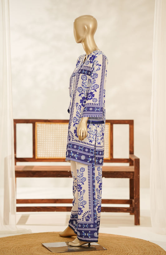 Amna Khadija Digital Printed Lawn Stitched 2 Piece Suit - Design-06 - AM25ESF - Blue - Summer Collection